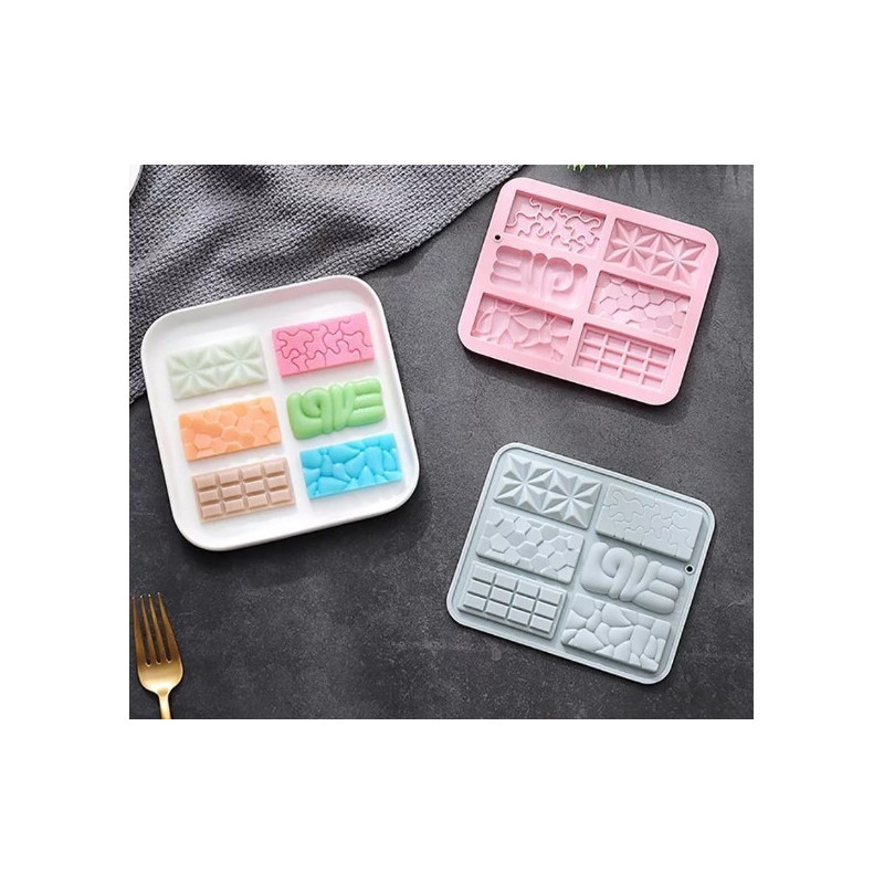 Mini Chocolate bars silicone mold of 6 designs