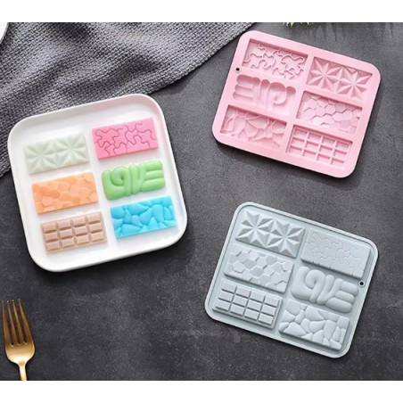 Mini Chocolate bars silicone mold of 6 designs