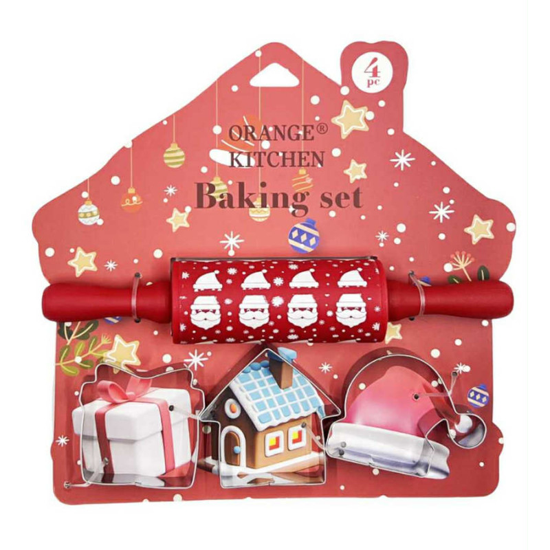 Red Christmas mini baking set of 4