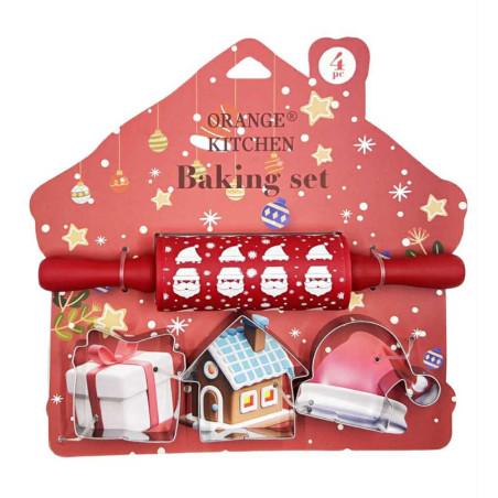 Red Christmas mini baking set of 4