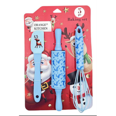 Blue Christmas mini baking set of 3