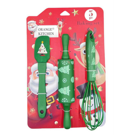 Green Christmas mini baking set of 3