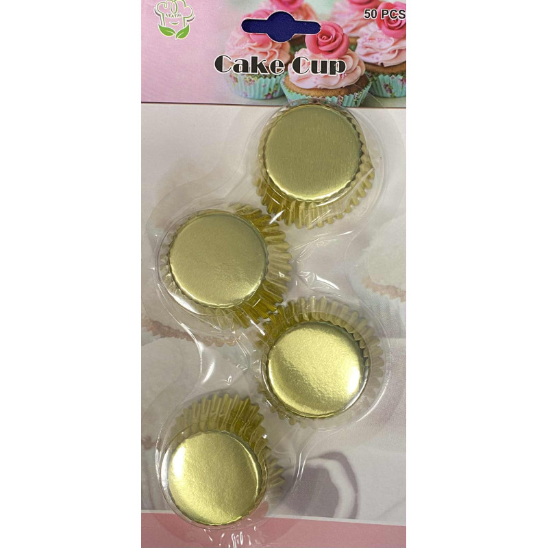 Golden metal mini muffin cups 50 pcs