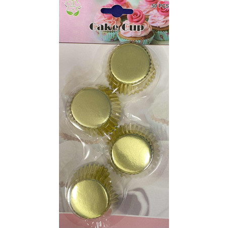 Golden metal mini muffin cups 50 pcs
