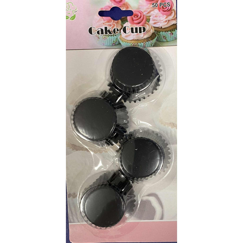 Fekete fényes mini muffin papír / kapszli (50db/csomag)