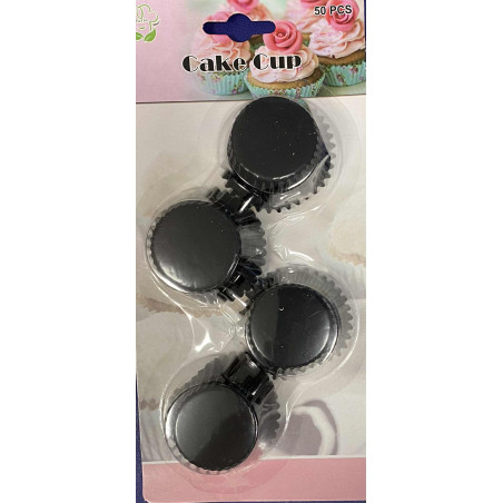 Fekete fényes mini muffin papír / kapszli (50db/csomag)