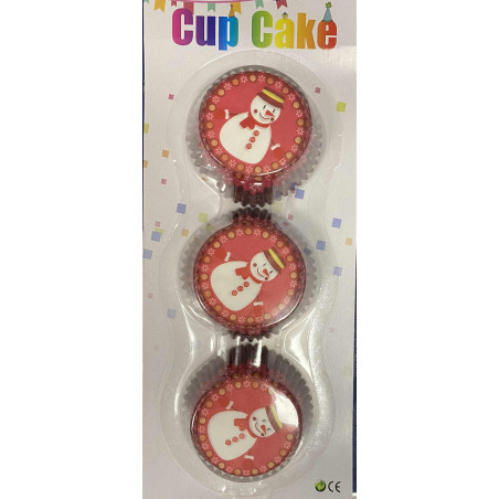 Red Snowman muffin cups 60 pcs