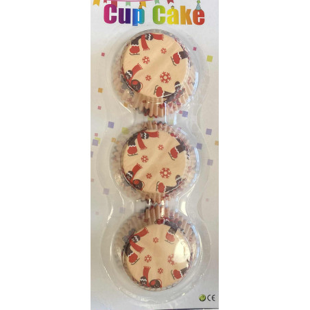 Barack színű hóemberes muffin papír / kapszli (60db/csomag)