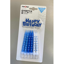 Blue party candle set