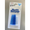 Kék party gyertya csomag + Happy Birthday felirat