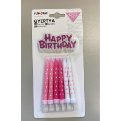 Pink party candle set