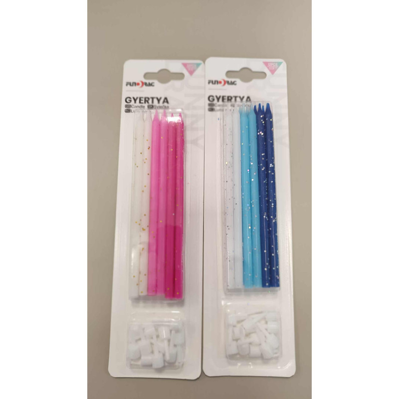 Pink or blue color candle set