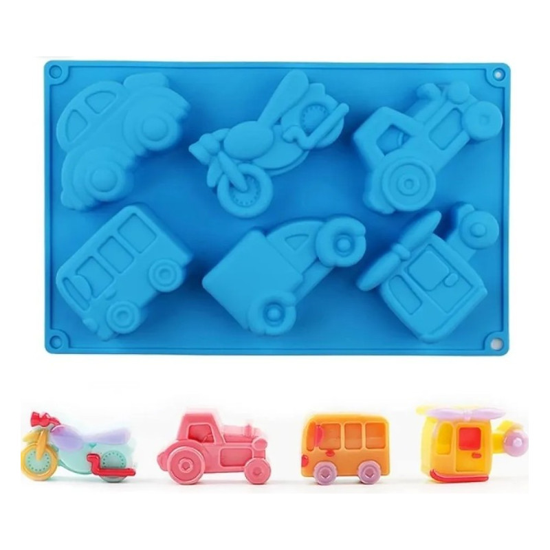 Nagy járművek szilikon sütőforma 6 részes