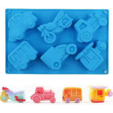 Nagy járművek szilikon sütőforma 6 részes