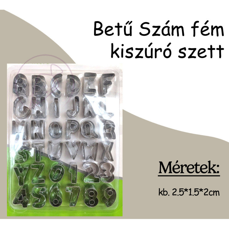 ABC Betű, szám fém kiszúró szett