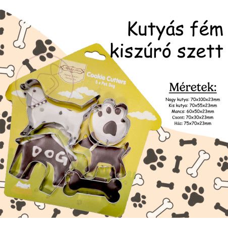 Kutyás fém kiszúró szett