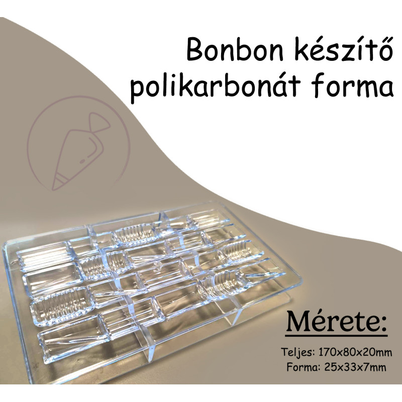 Bonbon forma polikarbonát 25db forma/tábla