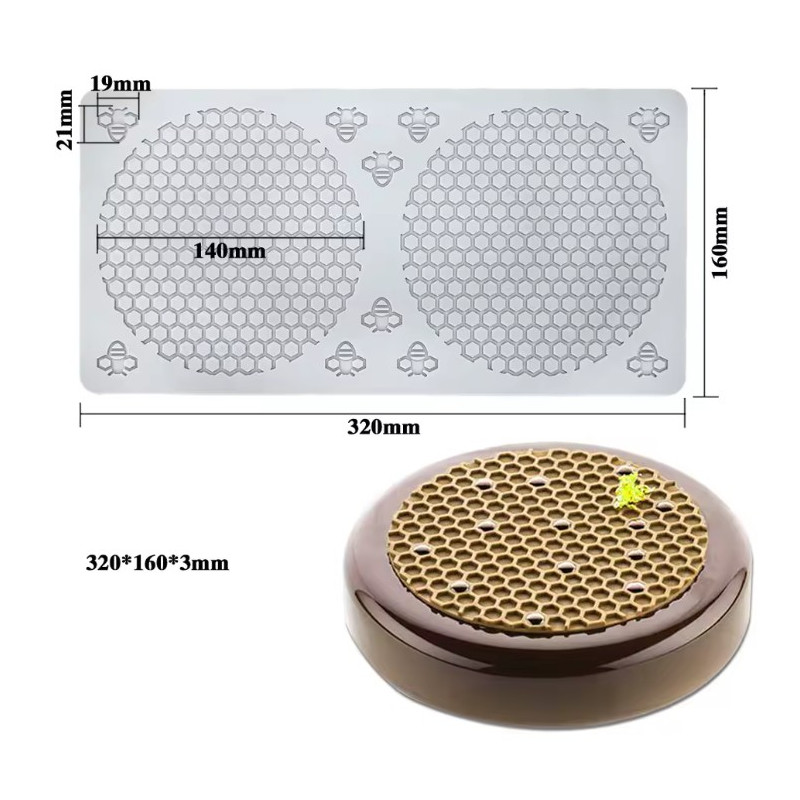 Szilikon dekor forma nagy méhsejt