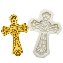 Mintás nagy kereszt szilikon