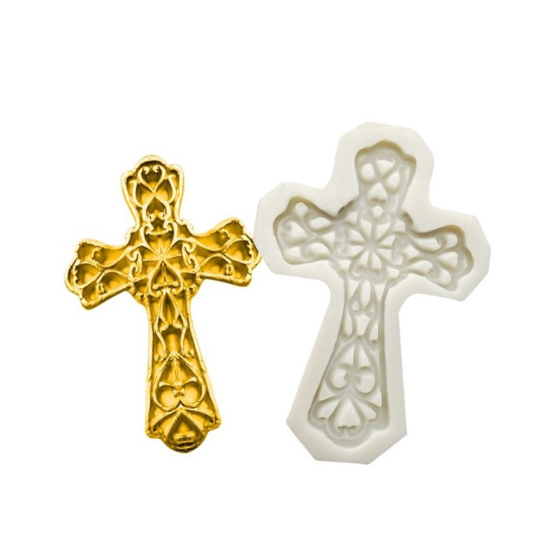 Mintás nagy kereszt szilikon