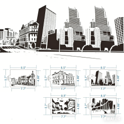 Városképek Stencil