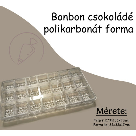 Bonbon csokoládé polikarbonát 21db forma/tábla