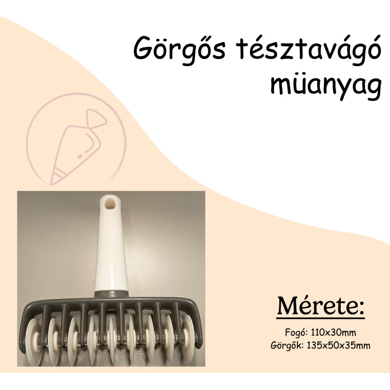 Görgős müanyaga tésztavágó