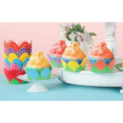Színes virág formájú muffin/cupcake kapszli (100db/csomag)