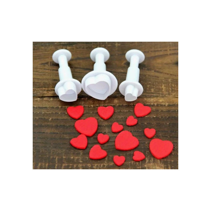 Rugós szív kiszúró 3db-os Valentin