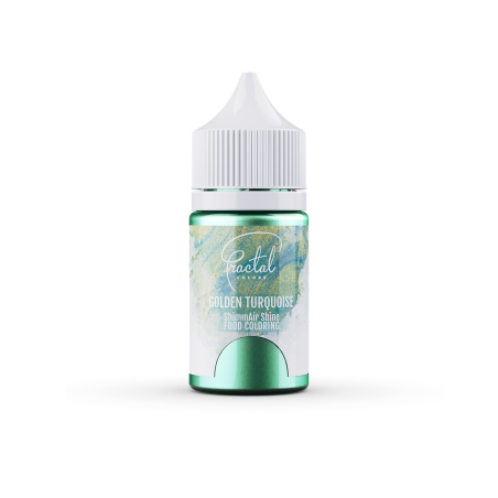 FRACTAL ShimmAir Golden Turquoise (E171-es) selyemfényű folyékony ételfesték