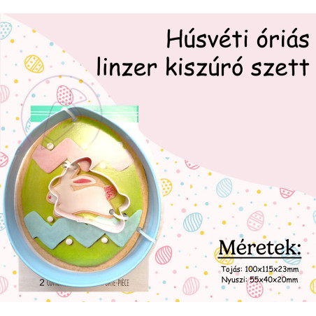 Húsvéti óriás fém linzer kiszúró 2db-os