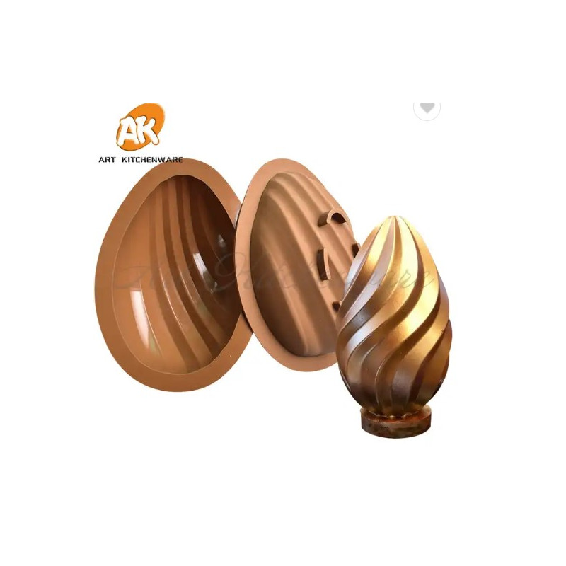 Húsvéti nagy szilikon tojás csavart mintás