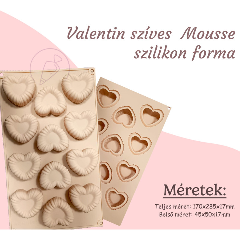 Valentine heart silicone mold