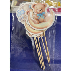 Teddy bear cupcake topper 6pcs