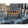 Tiara golden with blue gems