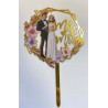 Golden Acrylic Wedding Cake Topper