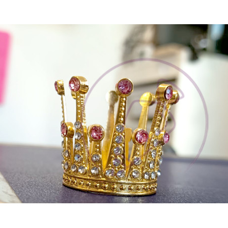 Korona arany, rózsaszín ezüst köves