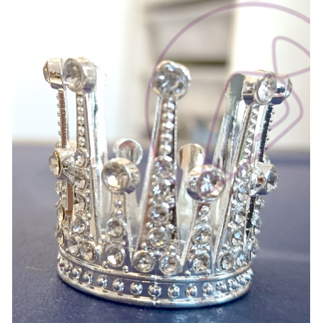 Korona ezüst, fehér köves