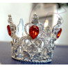 Korona ezüst, piros köves