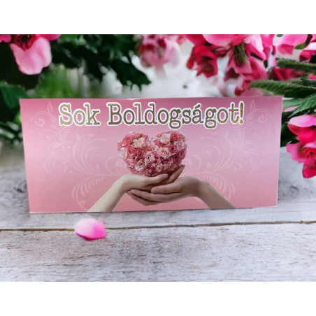 Ajándékkártya Sok boldogságot felirattal
