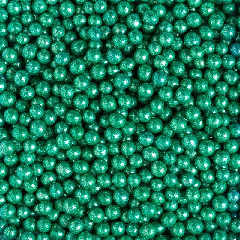 Metallic Green Sugar Pearls 50g
