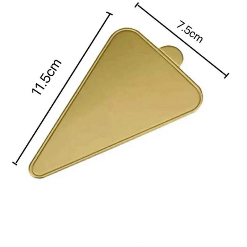 Mono tortaszelet alátét, 11.5 x 7.5 cm 1mm arany-fehér