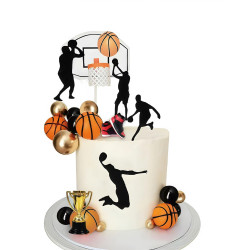 Basketball cake decoration set