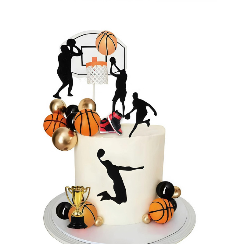 Basketball cake decoration set