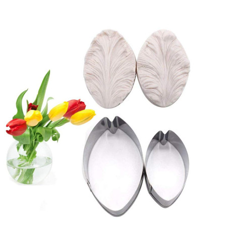 Parrot tulip cutters and veiners set of 4