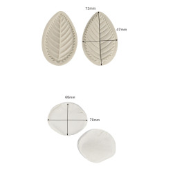 Rose petals and leaves veiners set of 2