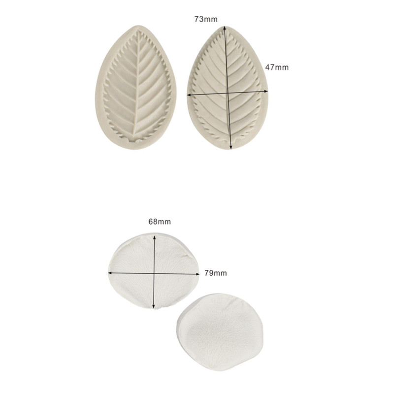 Rose petals and leaves veiners set of 2