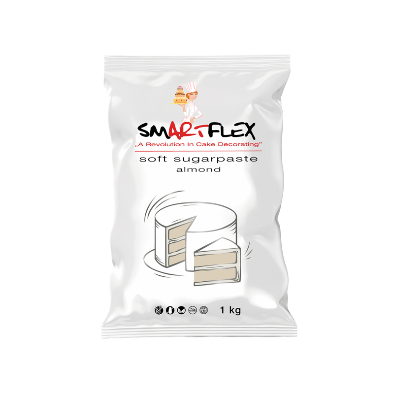 Smartflex Soft sugar paste 1kg almond-flavoured