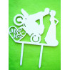 Wedding White Wooden Cake Topper Mr&Mrs Motorcycle
