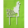 Kissing couple Mr & Mrs Wedding Cake Topper